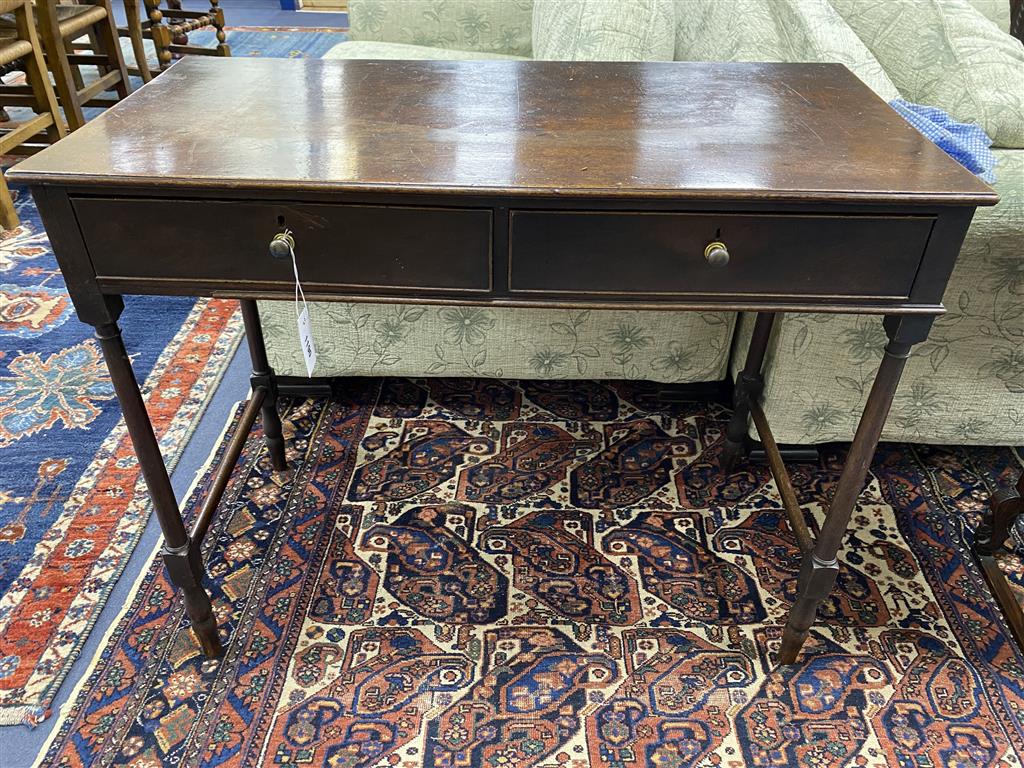 A George III mahogany side table, width 91cm, depth 46cm, height 74cm